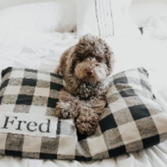 Plaid Dog Bed Cover - Dog Beds - Personalized Dog Bed - Picture 3 of 5